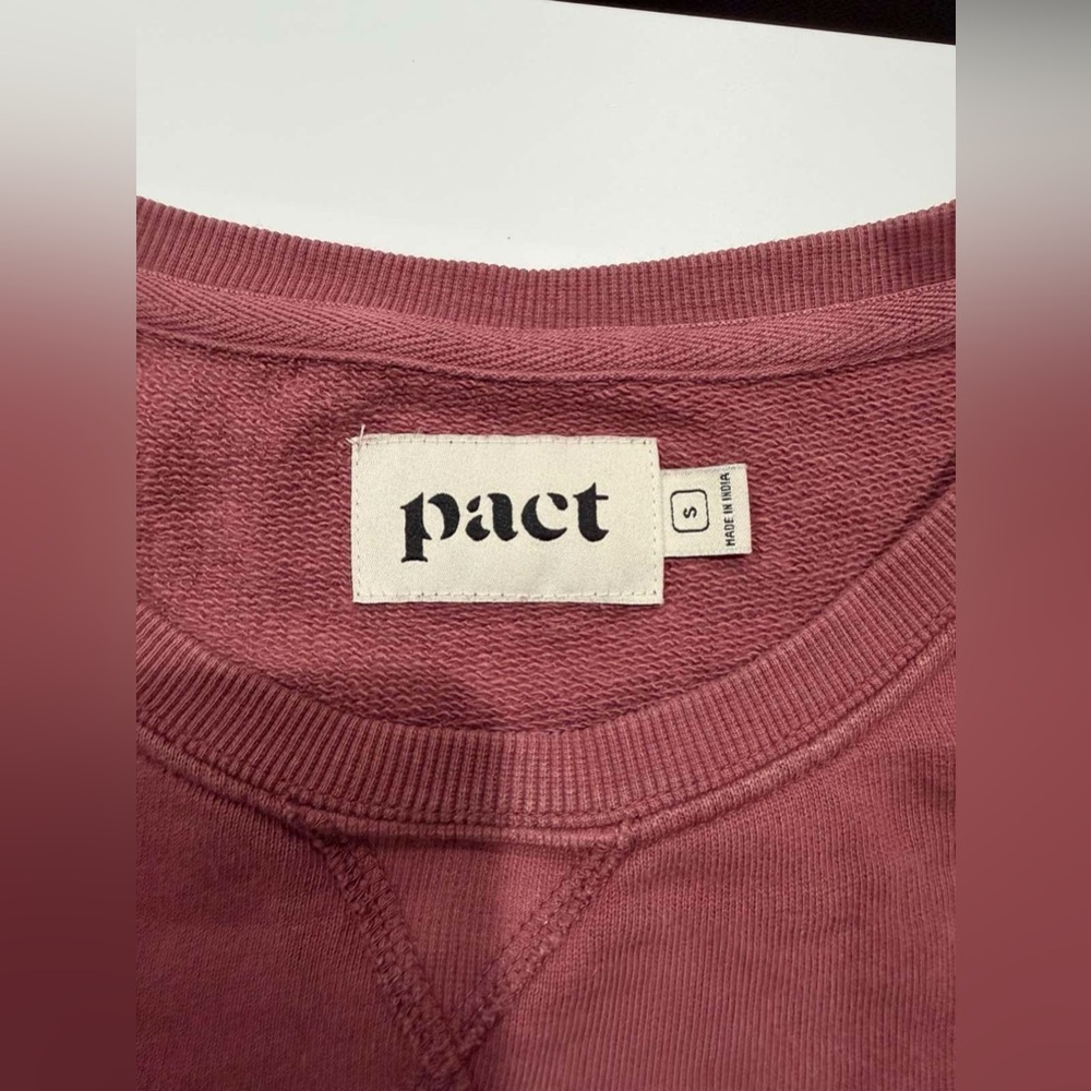 Pact Cabernet Women’s Long Sleeve 100% Cotton Sweatshirt Dress size S - Picture 5 of 7